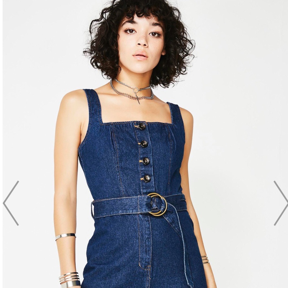 Belted Denim Jumpsuit